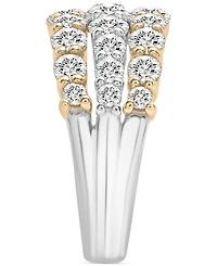 Diamond Triple Row Ring (3 ct. t.w.) in 14k Two-Tone Gold