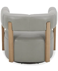 Closeout! Orsha 32" Leather Accent Swivel Chair, Created for Macy's