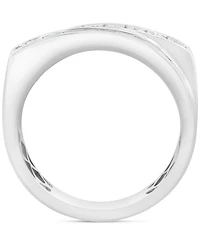 Effy Diamond Baguette & Round Double Row Ring (1/2 ct. t.w.) in 14k White Gold