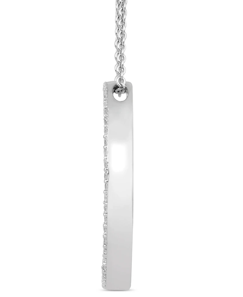 Diamond Openwork Double Oval 18" Pendant Necklace (1/2 ct. t.w.) in Sterling Silver