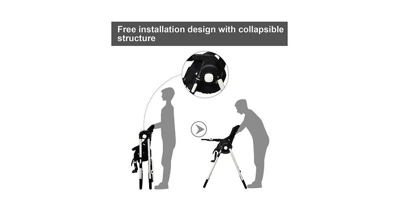 Foldable High chair with Multiple Adjustable Backrest