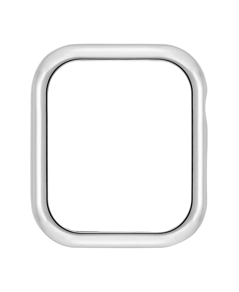 Anne Klein Women's Polished Silver-Tone Alloy Metal Protective Case designed for Apple Watch 45mm