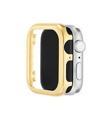 Anne Klein Women's Polished Gold-Tone Alloy Metal Protective Case designed for Apple Watch 44mm