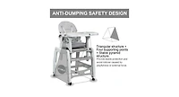 Slickblue Girls 3-in-1 High Chair with Lockable Universal Wheels