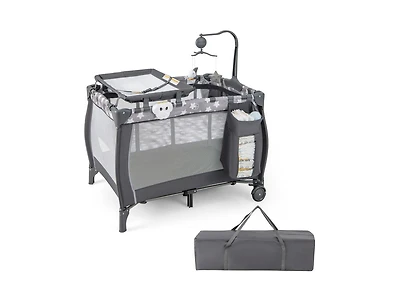 Portable Baby Playard with Changing Table Bassinet and Music Box