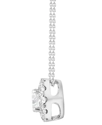 Diamond Halo 18" Pendant Necklace (1/2 ct. t.w.) in 14k White Gold