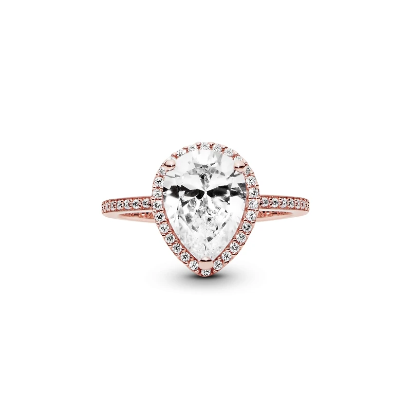 Pandora Cubic Zirconia Timeless Sparkling Teardrop Halo Ring