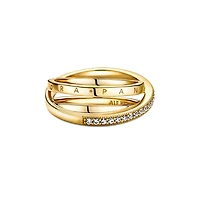 Pandora Cubic Zirconia Signature Crossover Pave Triple Band Ring