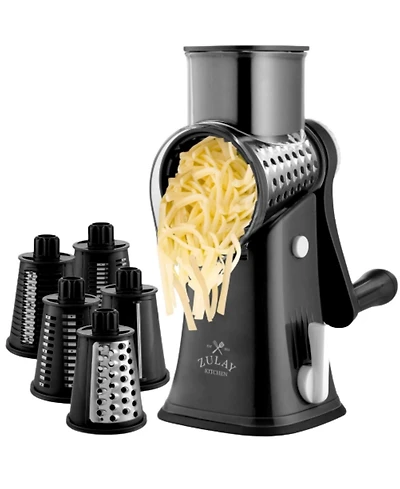 Rotary Cheese Grater with 5 Interchangeable Stainless Steel Blades