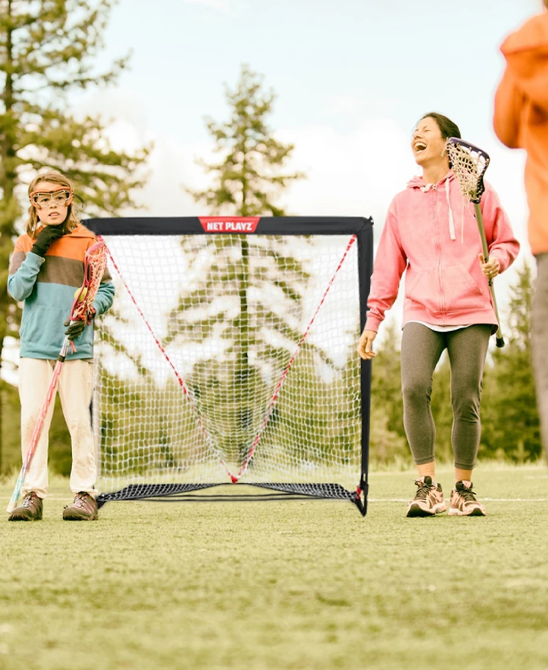 Net Playz Backyard Lacrosse Goal, Kids Backyard Training, Practice Exercise Portable Lacrosse Net, Equipment Gear, 4' x 4'