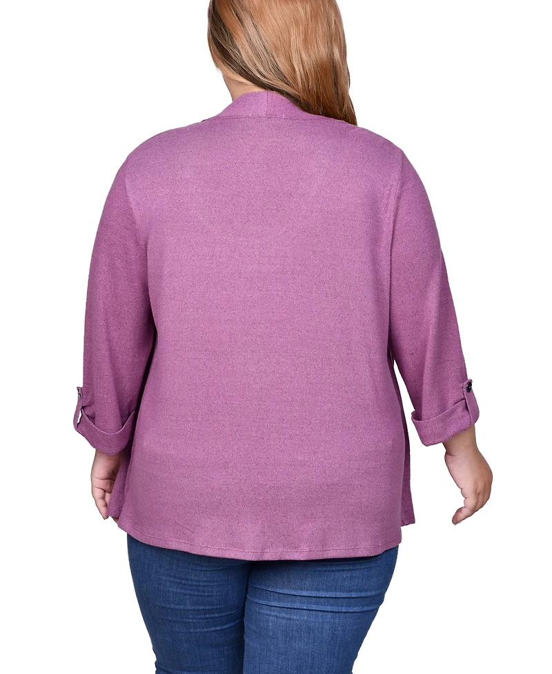 Ny Collection Plus 3/4 Sleeve Two One Top