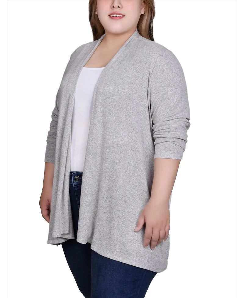 Ny Collection Plus Size Long Sleeve Swing Cardigan Sweater