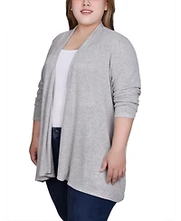 Ny Collection Plus Size Long Sleeve Swing Cardigan Sweater