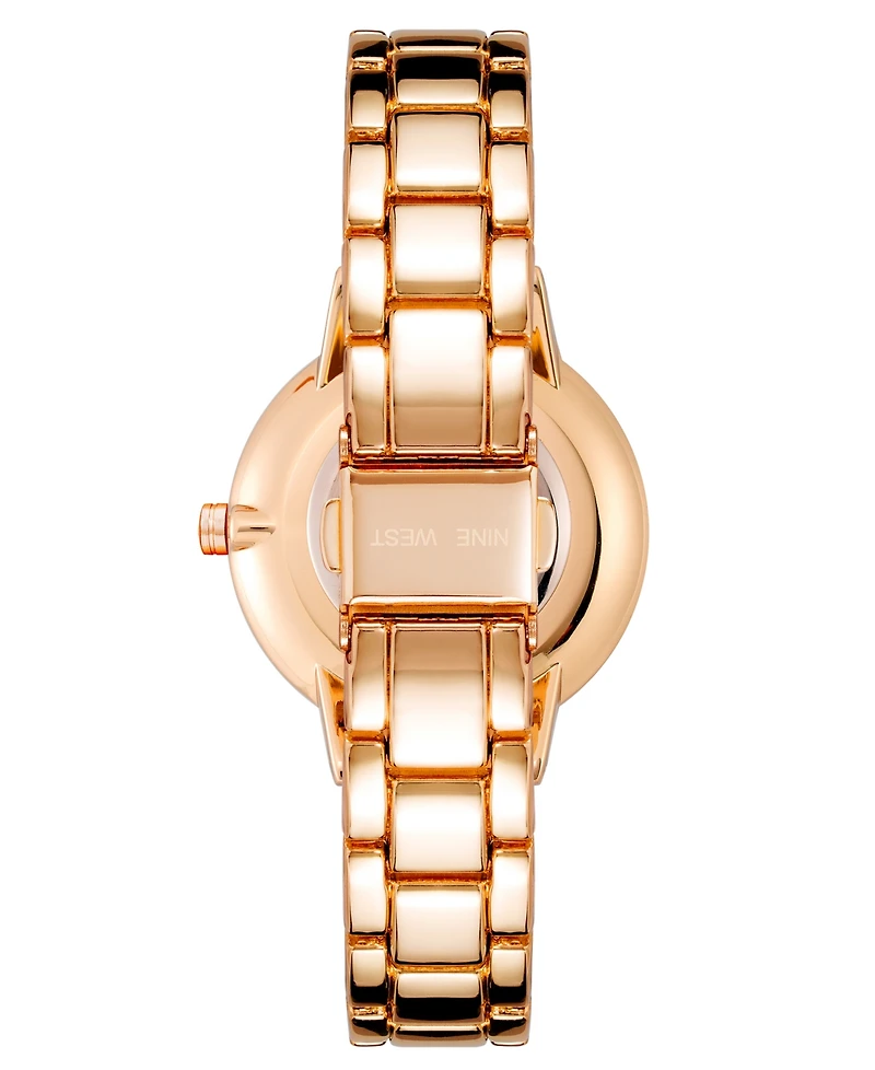 Nine West Women's Quartz Rose Gold-Tone Alloy Link Bracelet Watch