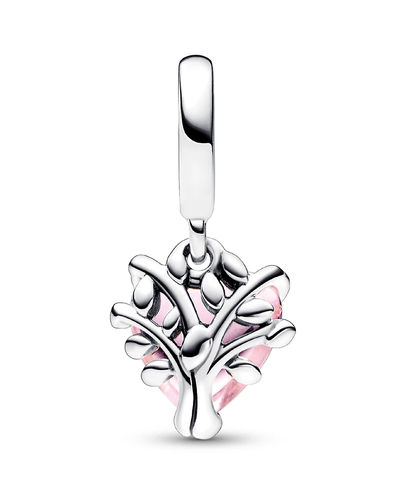 Pandora Mixed Stone Pink Family Tree Heart Dangle Charm