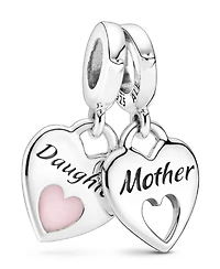 Pandora Sterling Silver Double Heart Split Dangle Charm