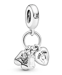 Pandora Cubic Zirconia Baby Bottle and Shoes Dangle Charm