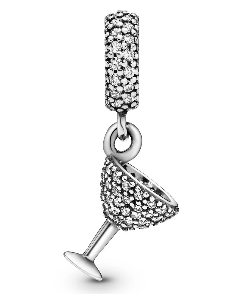 Pandora Cubic Zirconia Pave Cocktail Glass Dangle Charm