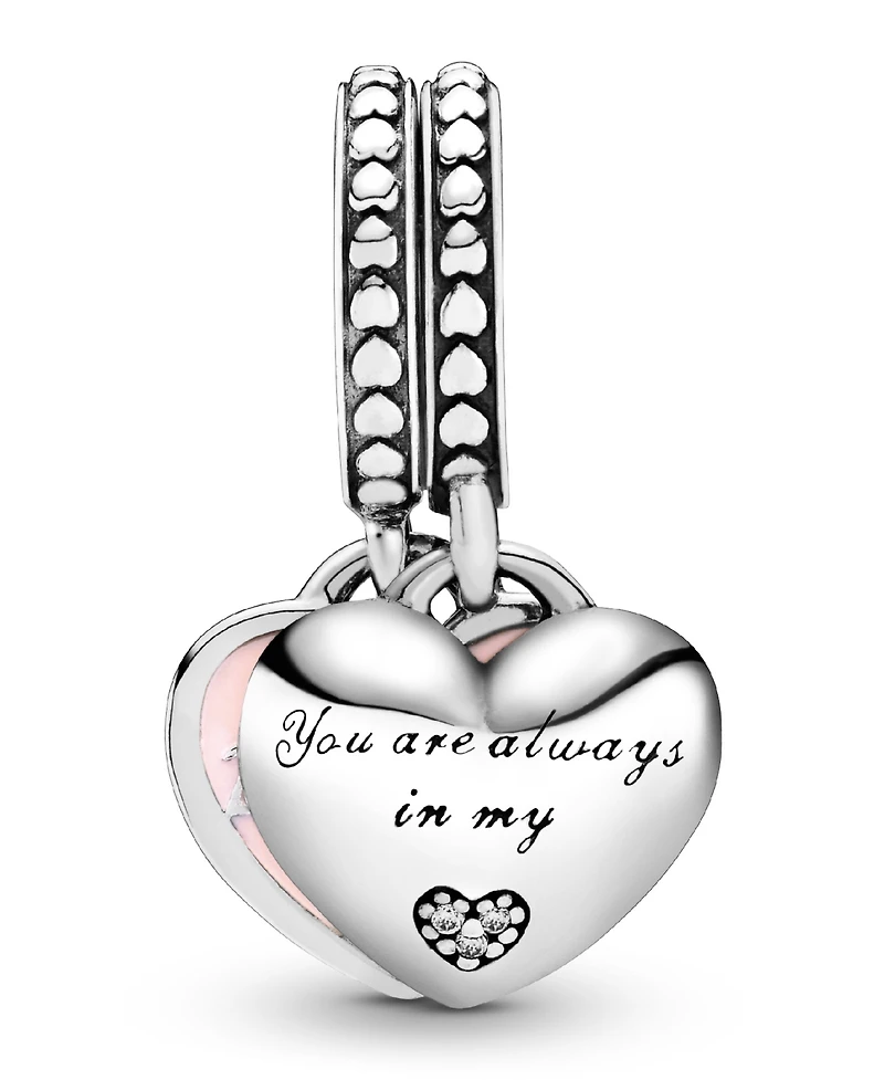 Pandora Cubic Zirconia Mother Daughter Hearts Dangle Charm