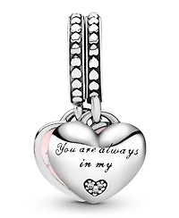 Pandora Cubic Zirconia Mother Daughter Hearts Dangle Charm