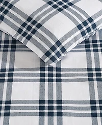 Eddie Bauer Basic Plaid Cotton Percale 3 Piece Duvet Cover Set, King