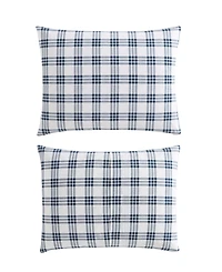 Eddie Bauer Basic Plaid Cotton Percale 3 Piece Duvet Cover Set, King