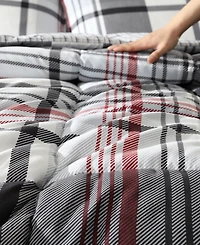 Closeout! Eddie Bauer Normandy Plaid Micro Suede Reversible Piece Duvet Cover Set