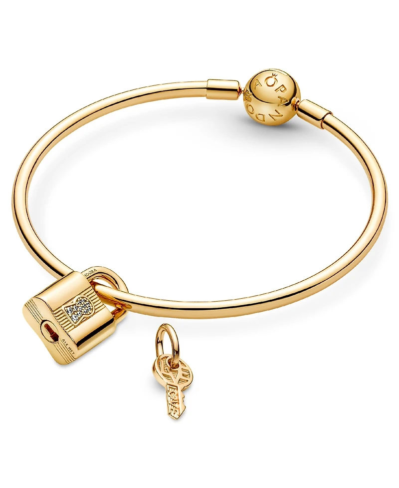 Pandora Cubic Zirconia Padlock Key Dangle Charm