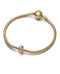 Pandora 14k Gold-Plated Unique Metal Blend Studded Fixed clips charm