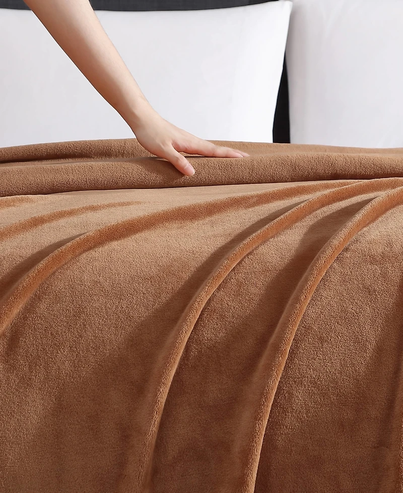 Kenneth Cole Reaction Solid Ultra Soft Plush Fleece Blanket