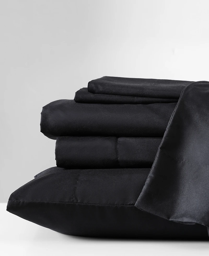 Closeout! Cole New York Solution Solid Microfiber 6-Pc. Sheet Set, King