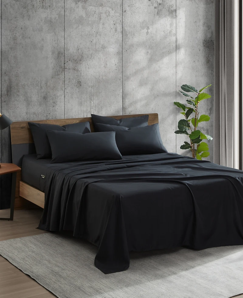 Closeout! Cole New York Solution Solid Microfiber 6-Pc. Sheet Set, King