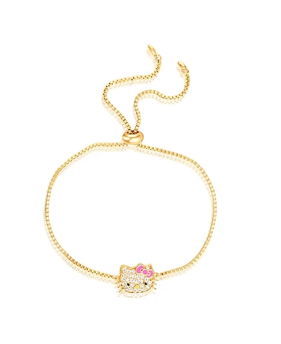 Sanrio Hello Kitty Officially Licensed Authentic Pave Face Lariat Bracelet