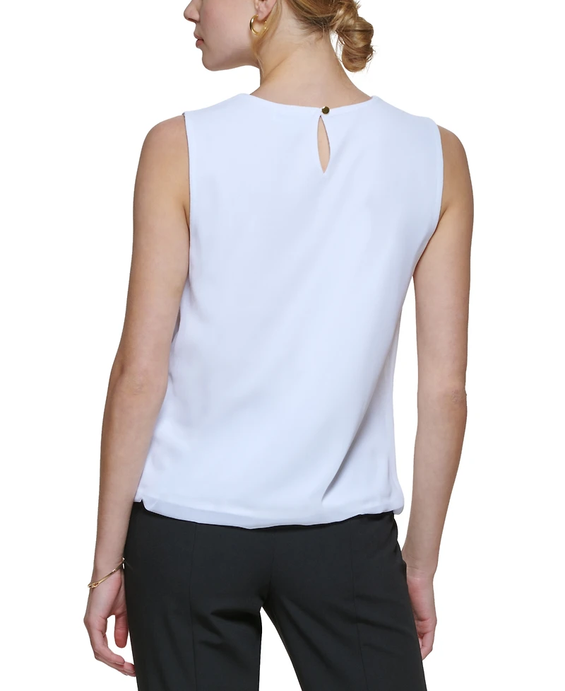 Calvin Klein Sleeveless Pleated Blouse