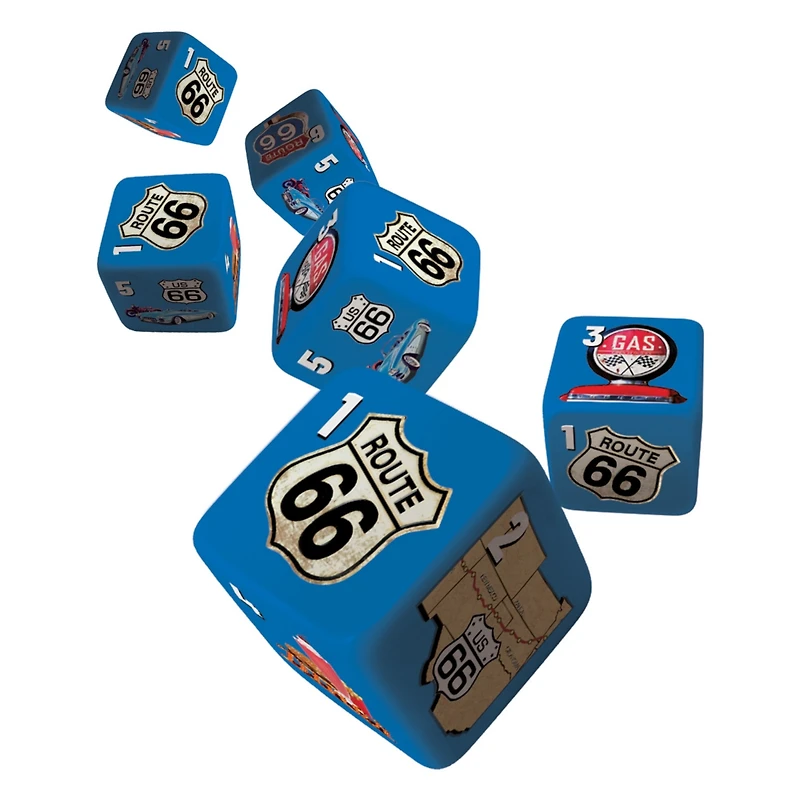 MasterPieces Route 66 - 6 Piece D6 Gaming Dice Set Ages 6 and Up