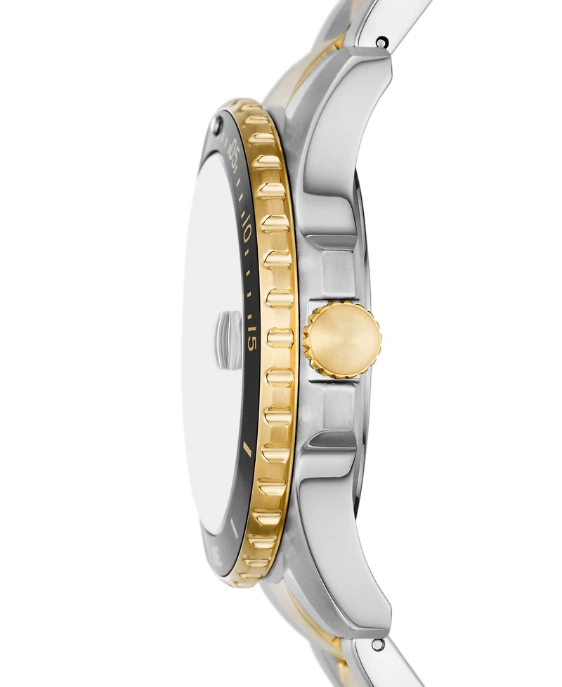 Fossil Men's Blue Dive Three-Hand Date Two-Tone Stainless Steel Watch 42mm