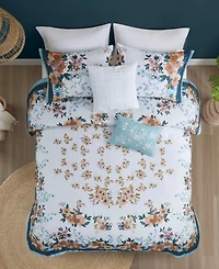 Madison Park Jules Cotton Floral 5-Pc. Comforter Set, Full/Queen