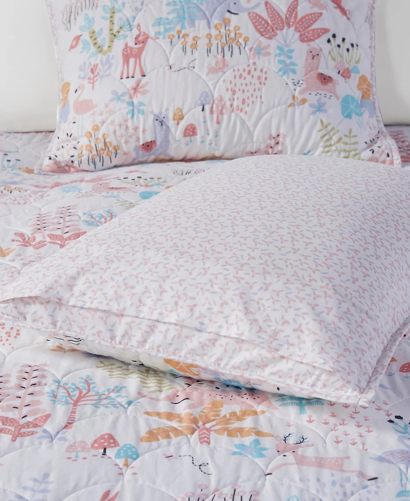 Intelligent Design Iris Woodland Animals Reversible Cotton Piece Quilt Set