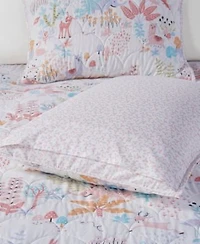 Intelligent Design Iris Woodland Animals Reversible Cotton Quilt Set