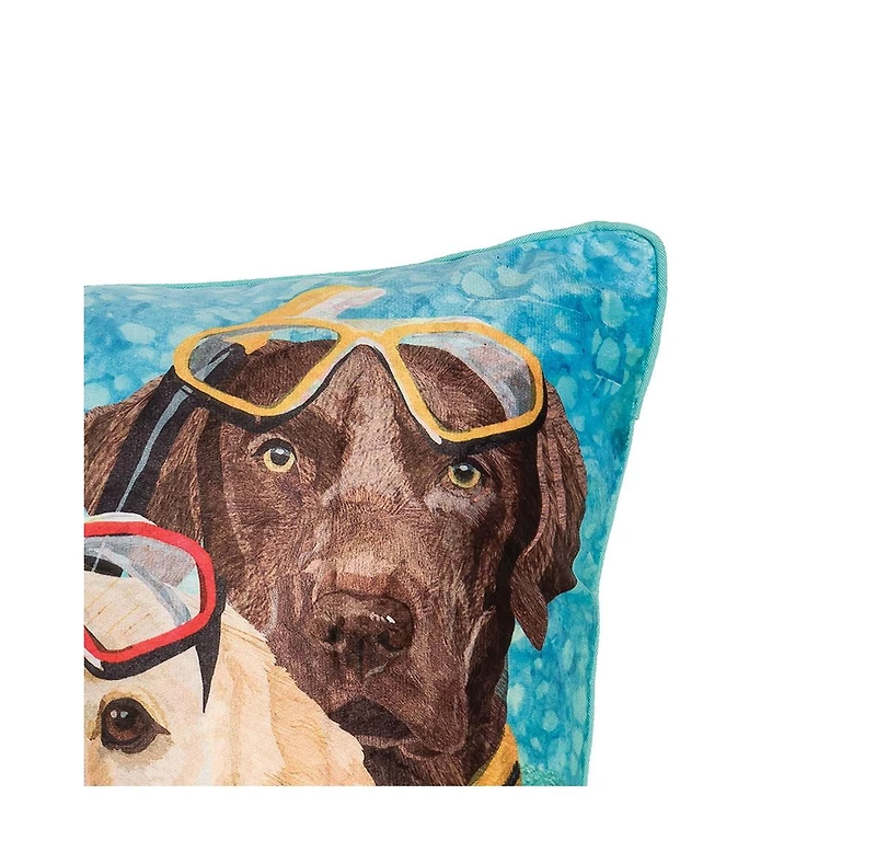 18" x 18" Snorkel Dog Light-Up Led Throw Pillow