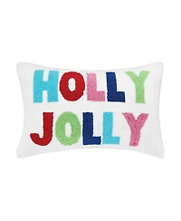 Holly Jolly Hooked Throw Pillow