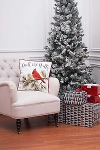 Deck The Halls Cardinal 18" x 18" Printed Throw Pillow