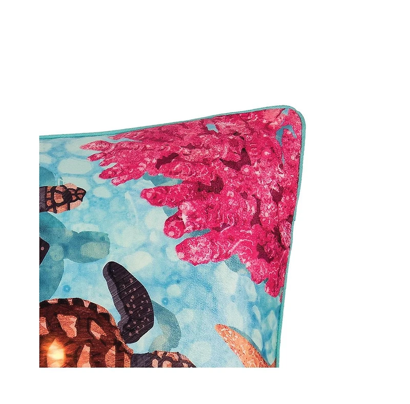 Baby Turtle Light-Up Led 18" x 18" Throw Pillow