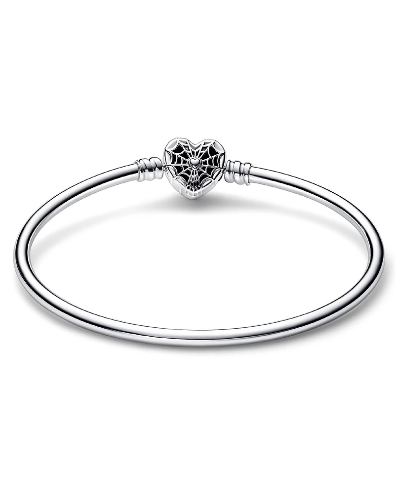 Pandora Moments Sterling Silver Marvel Spider-Man Mask Clasp Bangle Bracelet