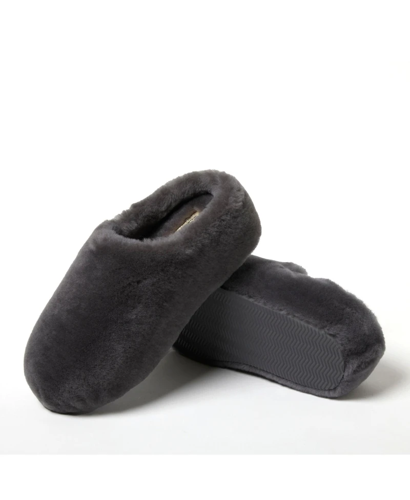 Fireside by Dearfoams Women's Maryboro Genuine Shearling Platform Fuzzy Clog Slipper