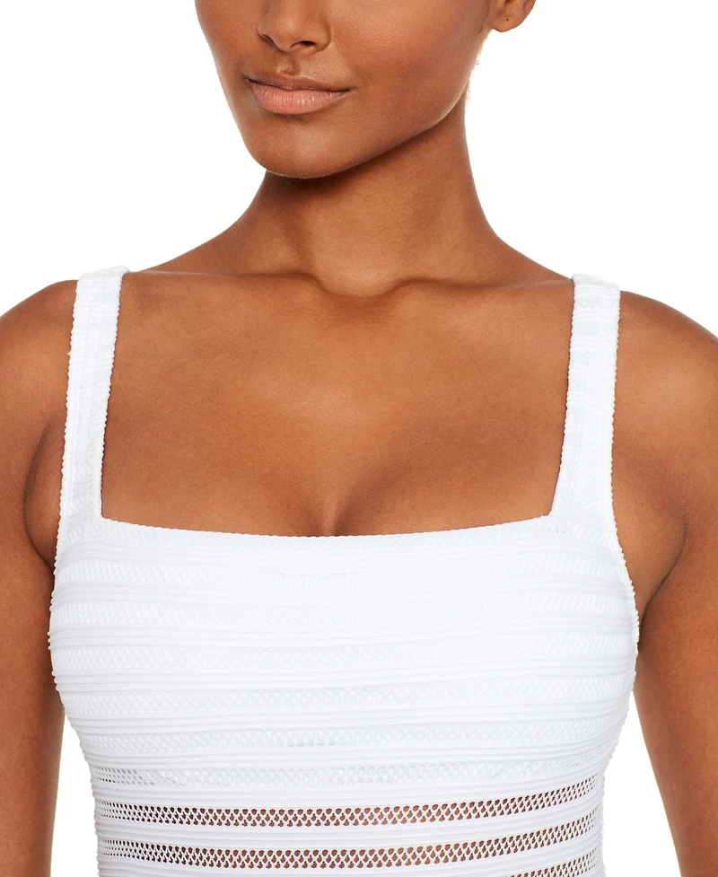 Lauren Ralph Women's Square-Neck One-Piece Swim Suit