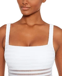 Lauren Ralph Women's Square-Neck One-Piece Swim Suit