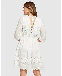 Belle & Bloom Women's Sweet Talk Eyelet Mini Dress