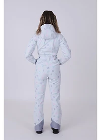 Women's White Oosc Print Chic Ski Suit