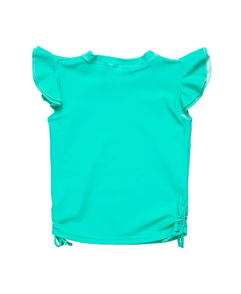 Toddler, Child Girls Mint Sustainable Flutter Sleeve Rash Top